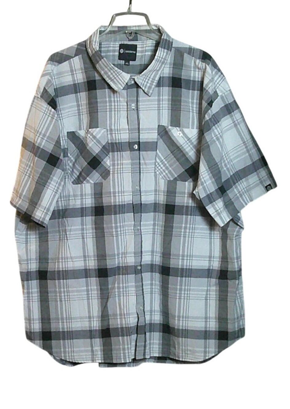 Akademiks Men's 4x (See Description) Black White Plaid Button Front Casual Shirt